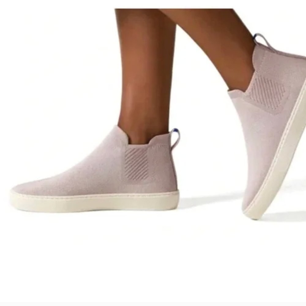 ROTHY'S The Chelsea Lilac Sand Grey Ankle Bootie Sneakers Size 10